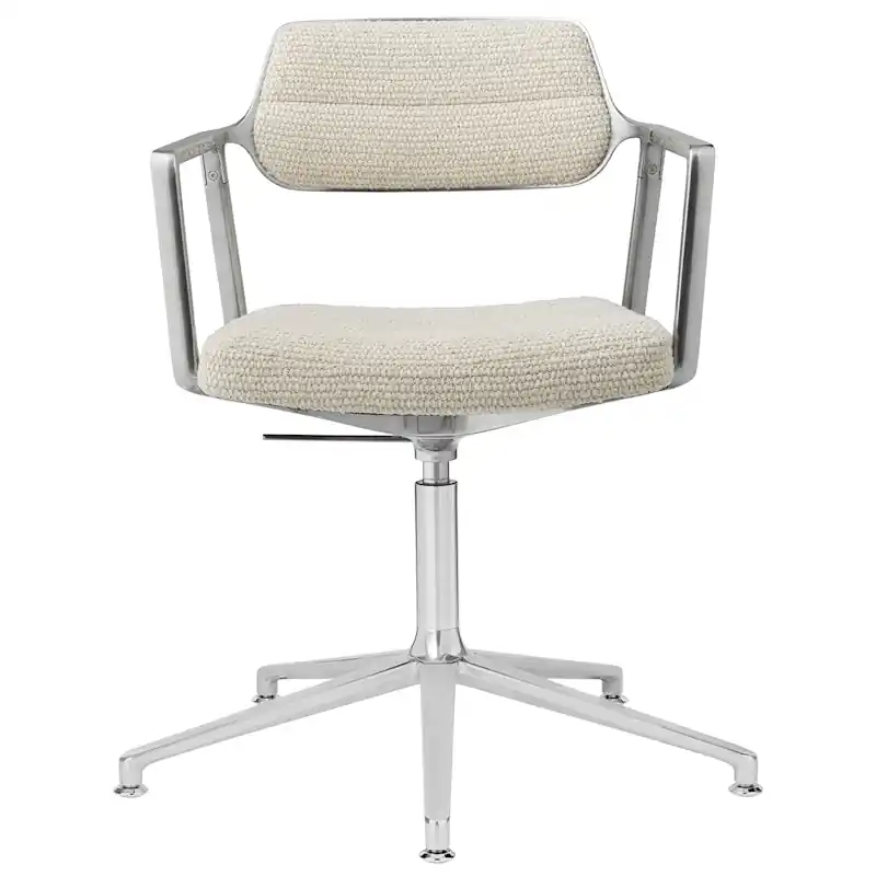 453+ Snurrstol, Polerad Aluminium / Wavy Off-white Lägg i varukorgen