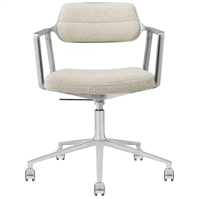 453+ Snurrstol Med Hjul, Polerad Aluminium / Wavy Off-white Fynd