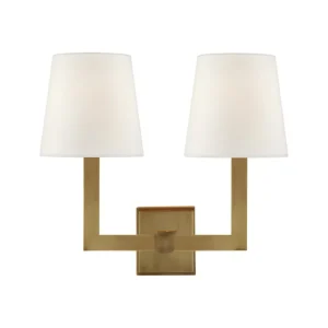 Premium Square Tube vägglampa dubbel antik mässing