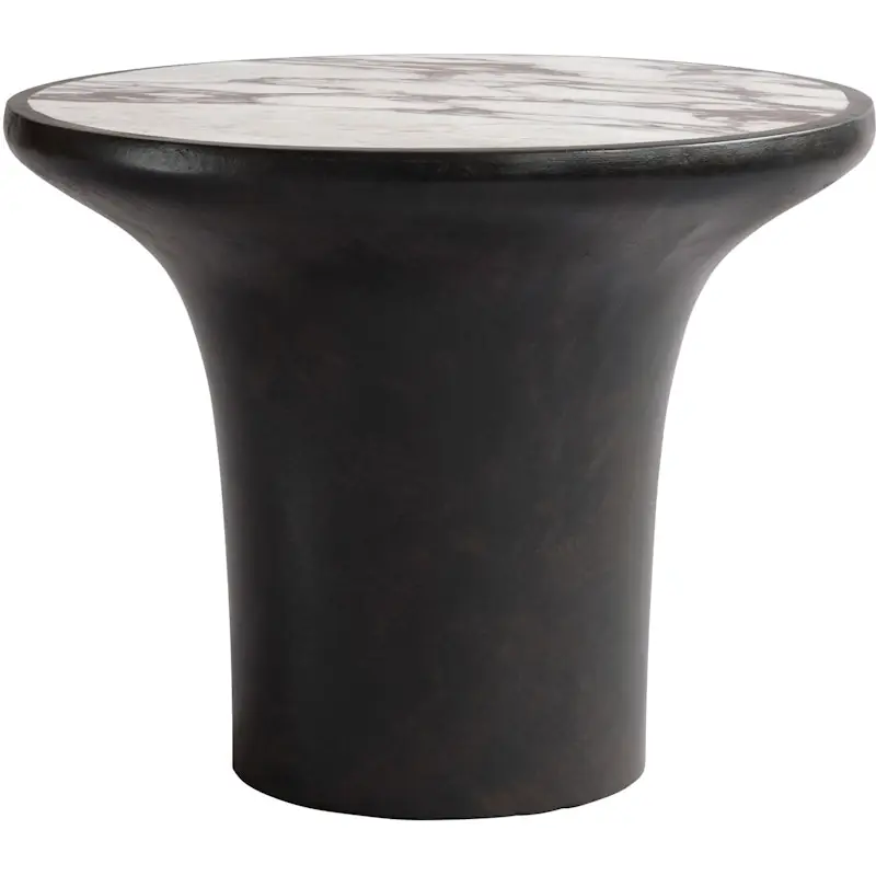 Premium Trumpet Sidobord Kaffe / Calacatta, 35 cm