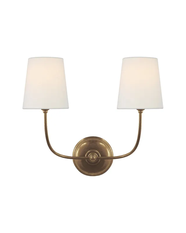 Beställ idag Vendome vägglampa dubbel antik mässing