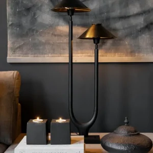 Twin bordslampa antik brons Expressleverans