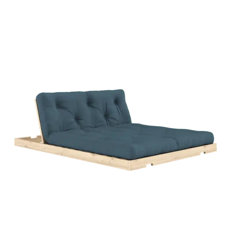 Bäddsoffa Med Madrass 140x200 Petroleum/Obehandlad Nedsatt pris