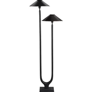 Twin golvlampa antik brons Rea