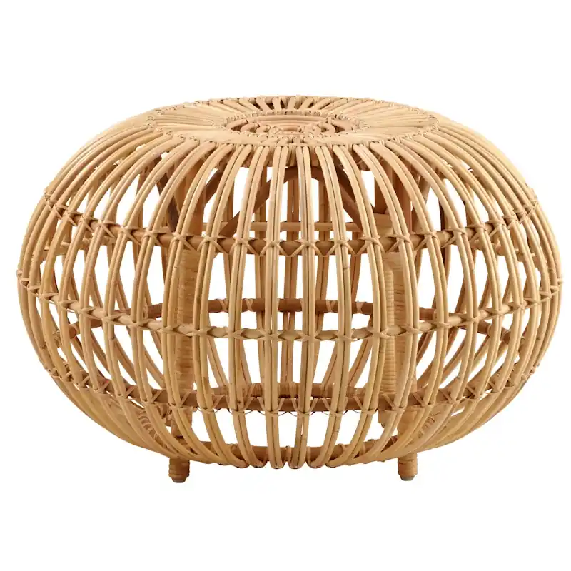Ottoman Fotpall Rotting Ø65 cm, Natur Begränsad tid