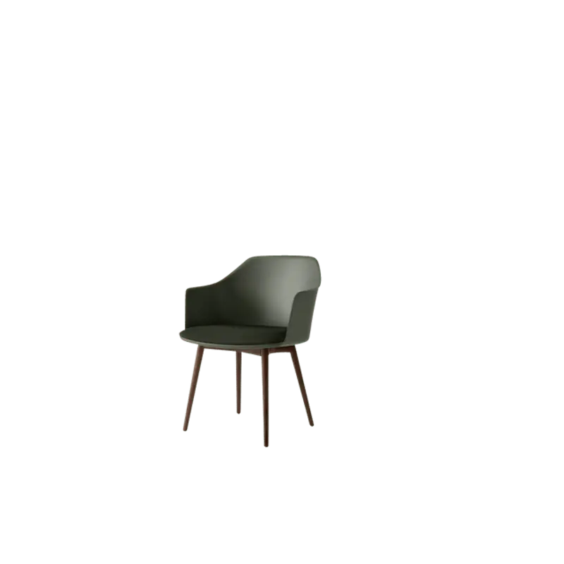 Rely HW77 Matstol Med Armstöd Polstrad Sits Bronze Green/Lackerad Valnöt/Vidar 0972 Outlet