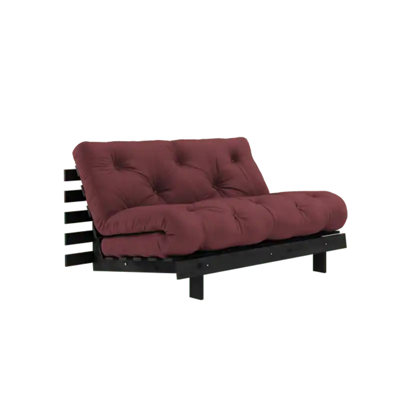 Roots Bäddsoffa Med Roots Madrass 140x200 Bordeaux/Svartlackerad Begränsat antal