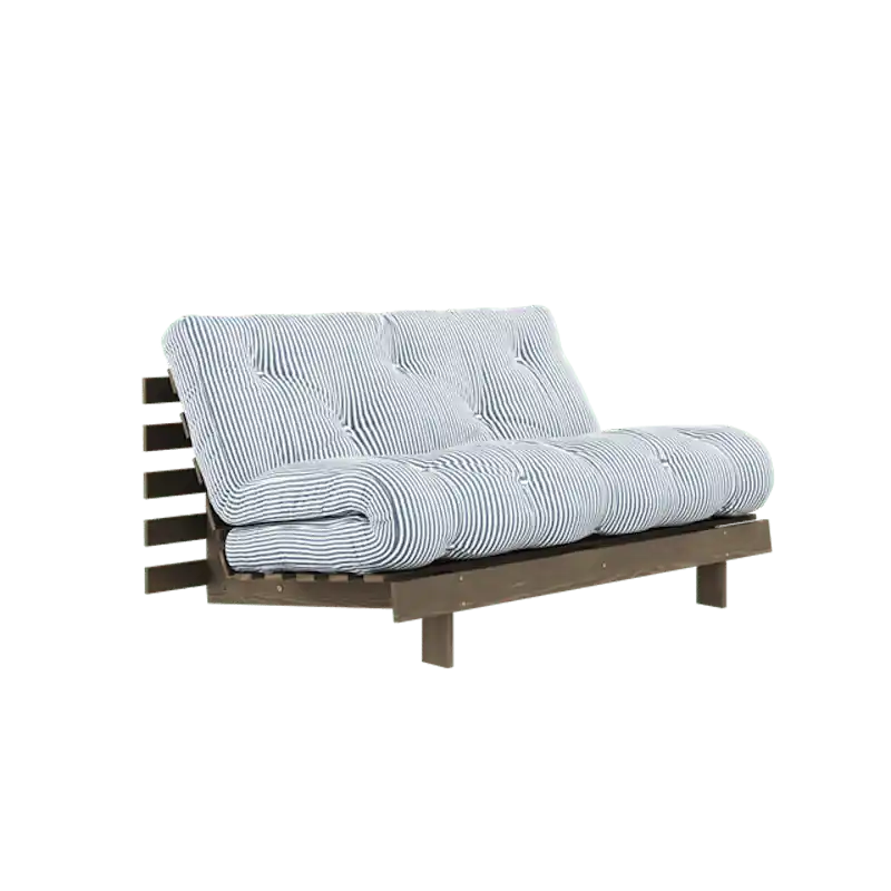 Endast denna vecka Roots Bäddsoffa Med Madrass 140x200 Johannesbrunt/Strandblått