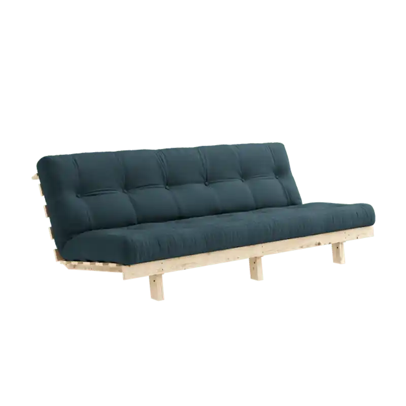 Premium Lean Bäddsoffa Med Alpha Madrass 130x200 Petroleum/Obehandlad