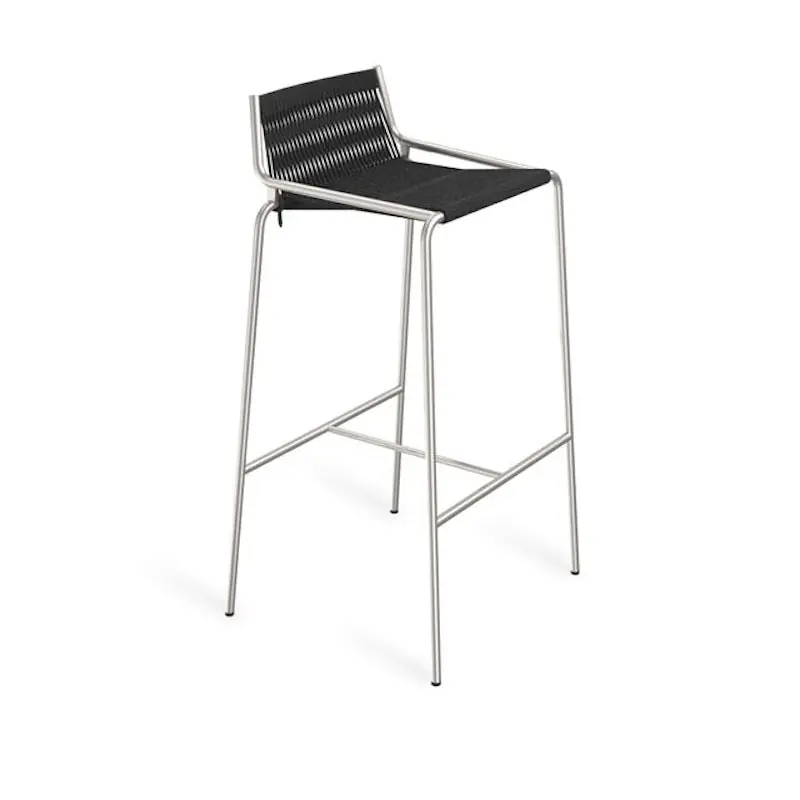 Noel Barstol Rostfritt Stål/Svart Linne H77 cm Lägg i varukorgen
