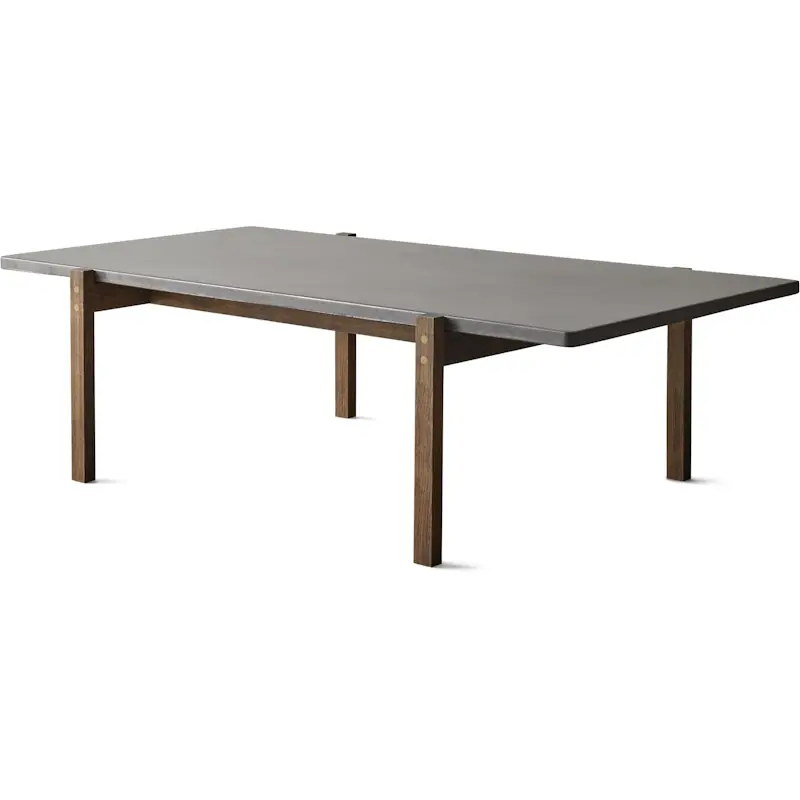 Populärt val Eugene Soffbord 70x125 cm, Mörk Betong / Mörk Ek