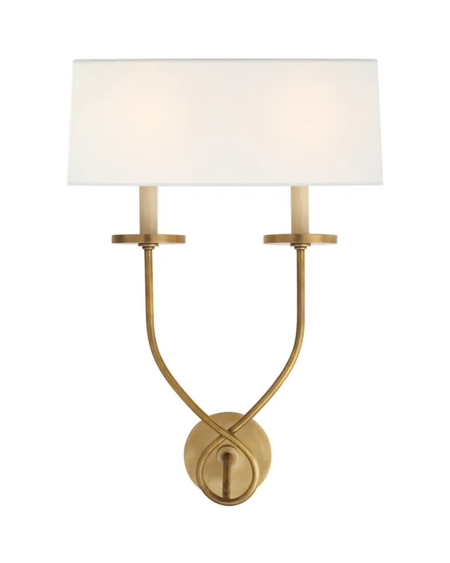 Symmetric Twist vägglampa dubbel antik mässing Rea