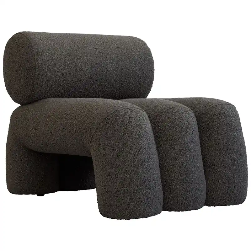 Nedsatt pris Foku Loungefåtölj Bouclé, Deep Taupe