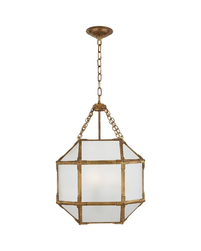 Lågt pris Morris taklampa Gilded Iron/frostat glas S