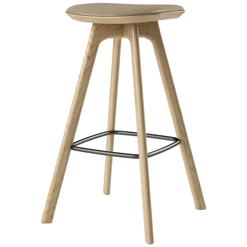 Pauline Barstol 75 cm, Oljad Ek / Läder Almond Begränsad tid