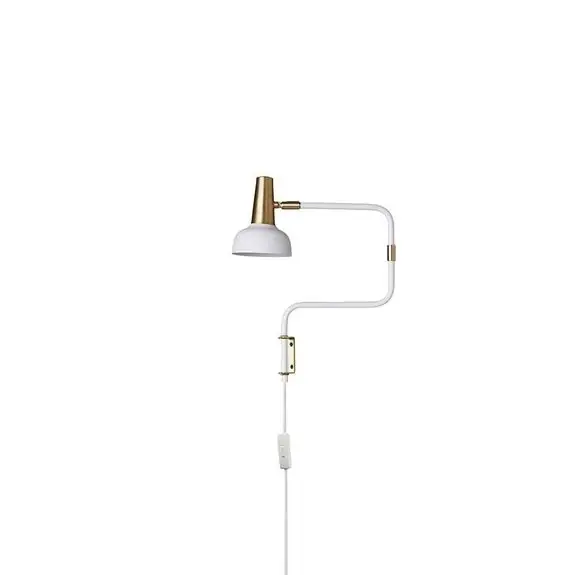 Beställ nu Ray Vägglampa Vit/Mässing