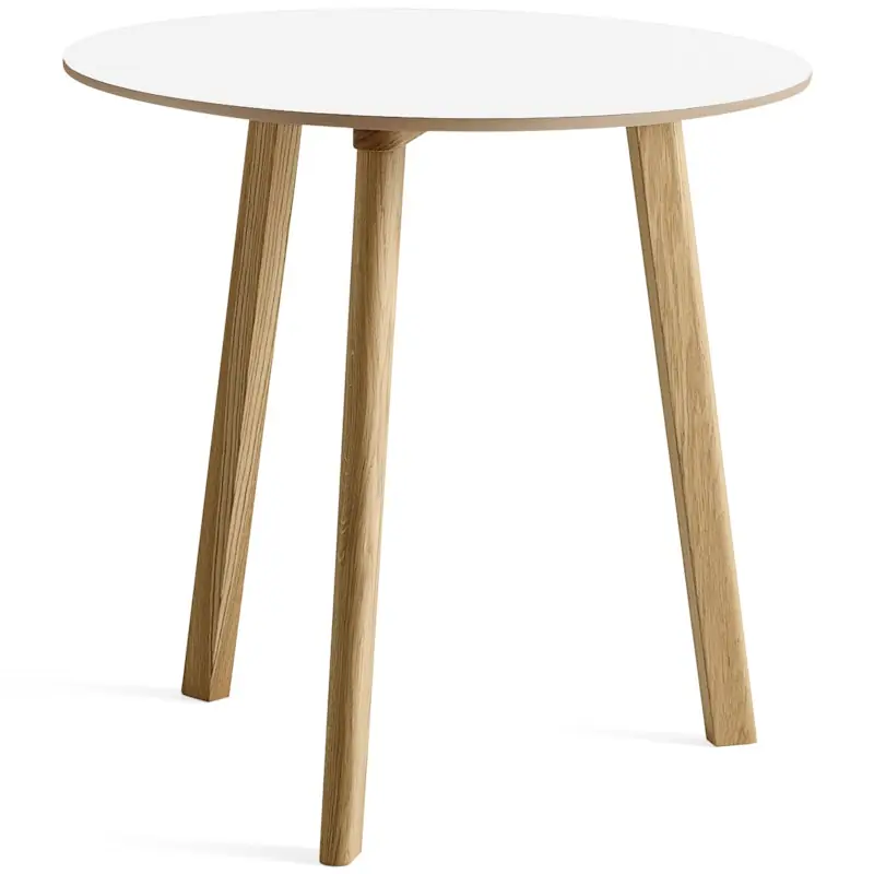 CPH Deux 220 2.0 Bord Ø75 cm, Pearl White / Vattenbaserad Lackad Ek Expressleverans