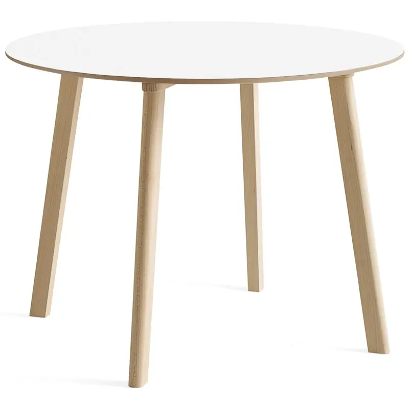 Reapris CPH Deux 220 2.0 Bord Ø100 cm, Pearl White / Obehandlad Bok