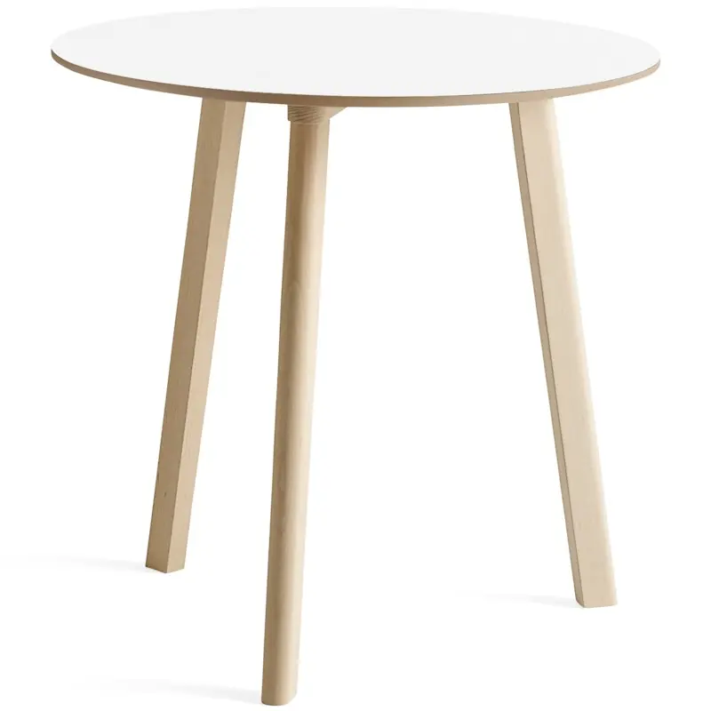 CPH Deux 220 2.0 Bord Ø75 cm, Pearl White / Obehandlad Bok Populärt val