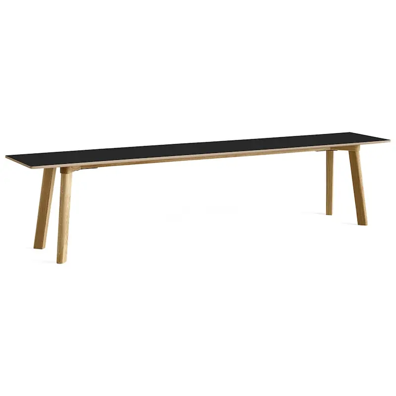 Kampanj CPH Deux 215 2.0 Bänk 200 cm, Svart / Vattenbaserad Lackad Ek