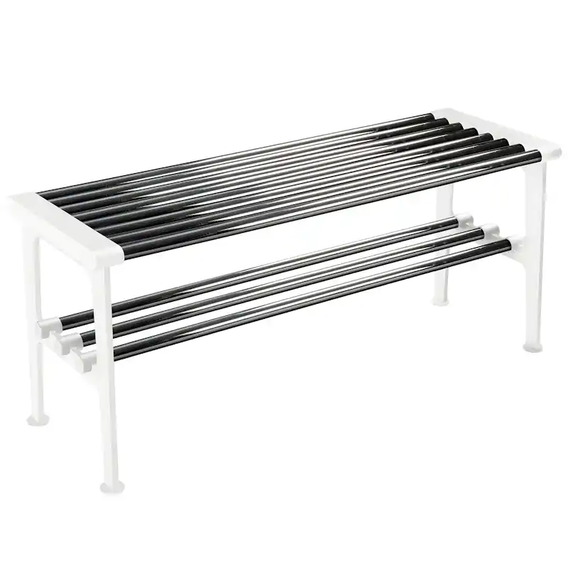 Nostalgi Bänk 100 cm, Krom / Vit Begränsat erbjudande