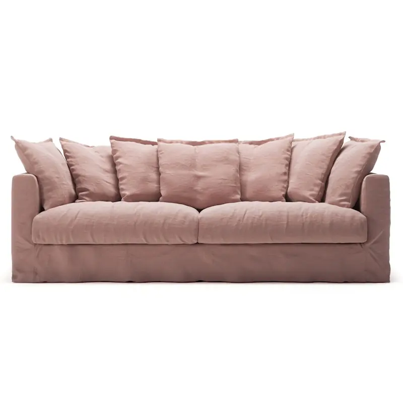 Begränsat antal Klädsel Till Le Grand Air 3-sitssoffa Linne, Tender Blush