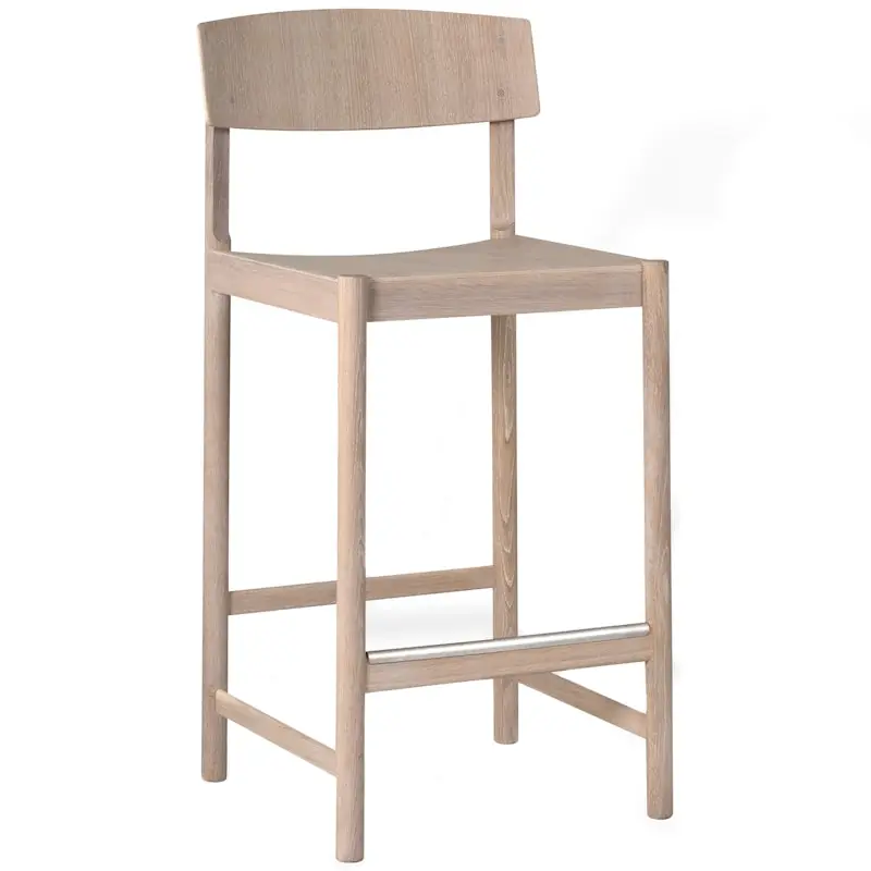Begränsat erbjudande Rod Barstol 65 cm, Vit Vaxoljad Ek