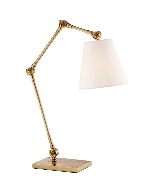 Populärt val Graves skrivbordslampa antik mässing/linne