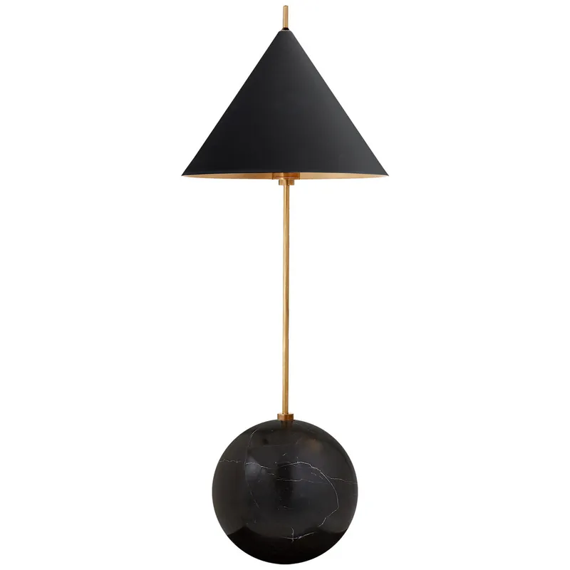 Cleo Orb Base skrivbordslampa antik mässing/svart Expressleverans