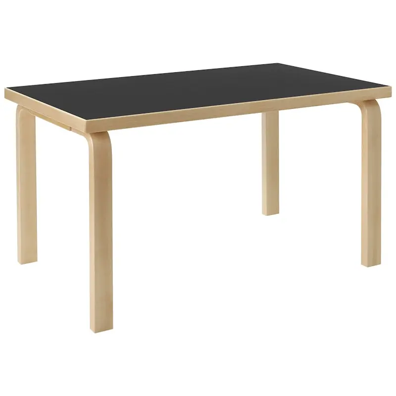 Aalto 80B Bord Rektangulär 60x100 cm, Svart Linoleum Köp nu