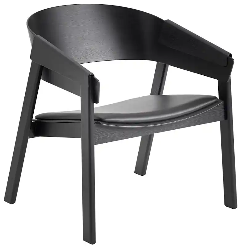 Beställ idag Cover Loungestol, Refine Läder Svart / Svart