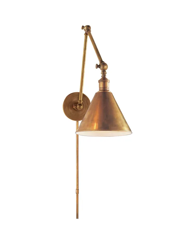 Kampanj Double Boston vägglampa antik mässing