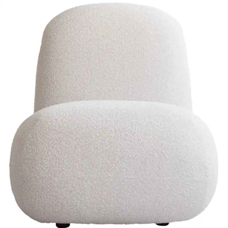 Toe Flat Fåtölj, Off-white Bouclé Snabb frakt