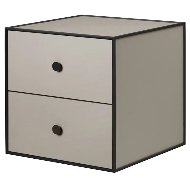 Lågt pris Frame 35 Sängbord Med 2 Lådor, Sand