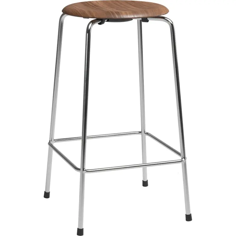 Endast idag High Dot™ Barstol Med 4 Ben 65 cm, Valnötsfanér / Krom