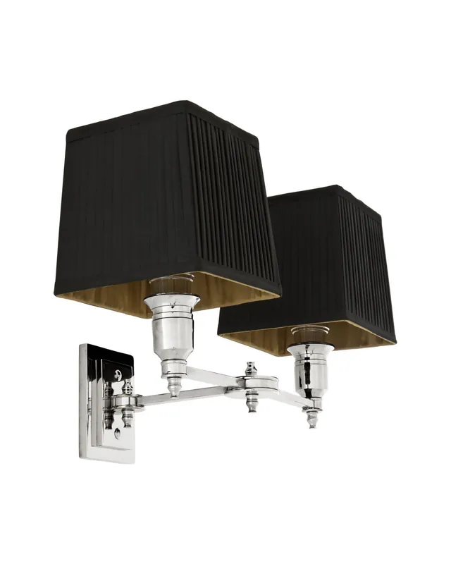 Lexington vägglampa dubbel nickel/svart Erbjudande