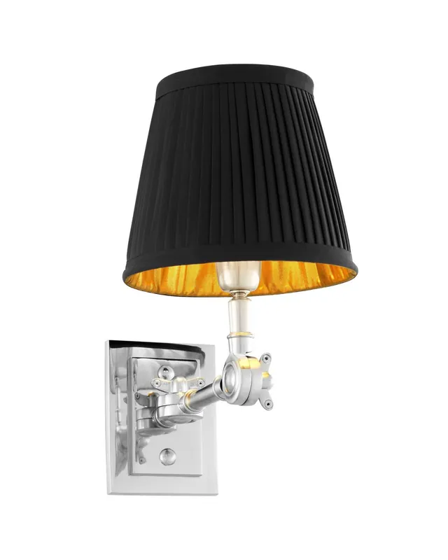 Wentworth vägglampa nickel/svart Snabb frakt