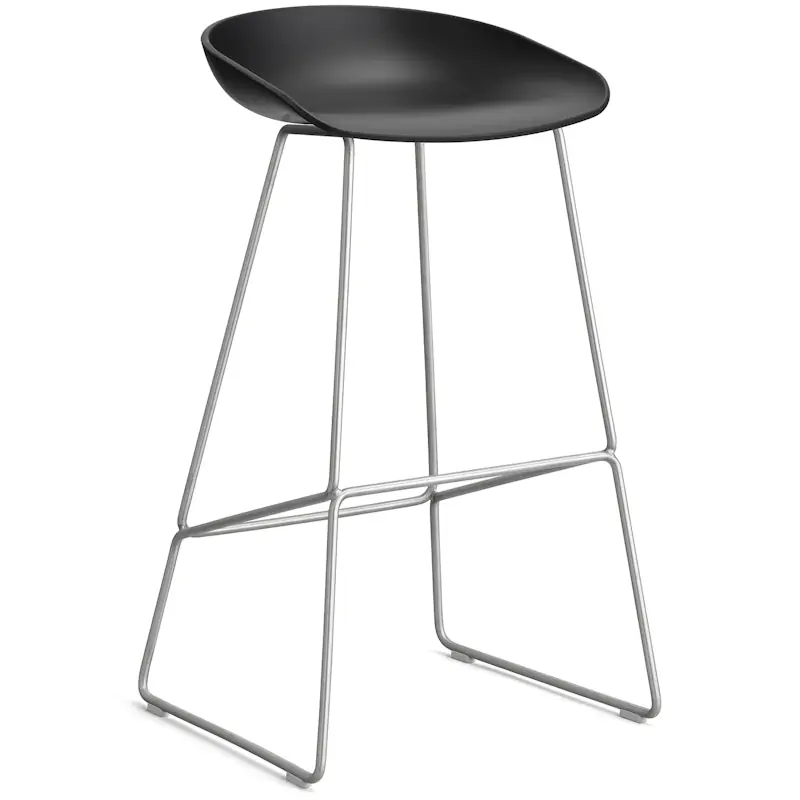 AAS 38 2.0 Barstol 75 cm, Rostfritt Stål / Svart Expressleverans