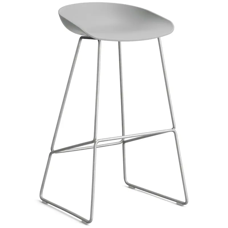 I lager AAS 38 2.0 Barstol 75 cm, Rostfritt Stål / Concrete Grey