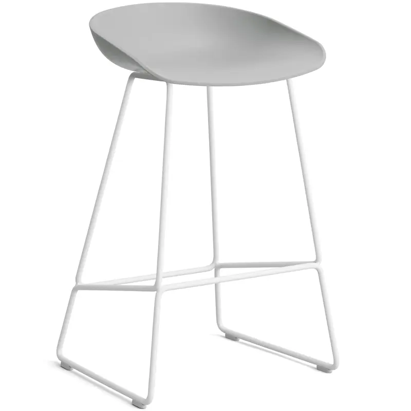 AAS 38 2.0 Barstol 65 cm, Rostfritt Stål Vit / Concrete Grey Sänkt pris