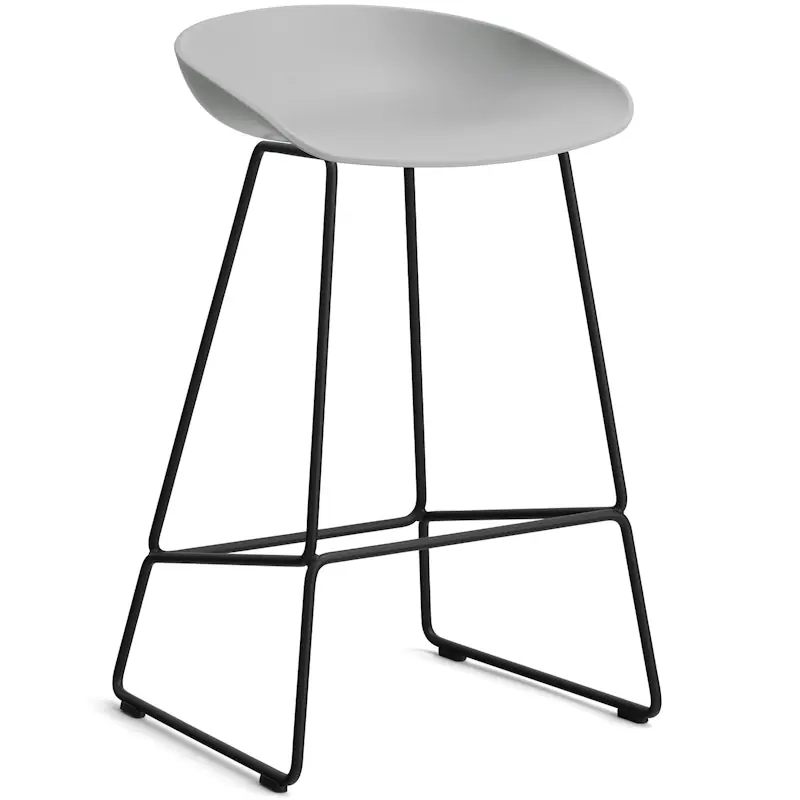 AAS 38 2.0 Barstol 65 cm, Rostfritt Stål Svart / Concrete Grey Lägg i varukorgen