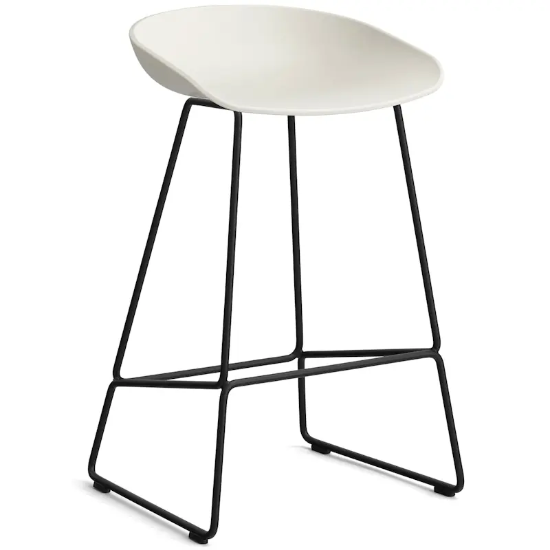 AAS 38 2.0 Barstol 65 cm, Rostfritt Stål Svart / Melange Cream Premium