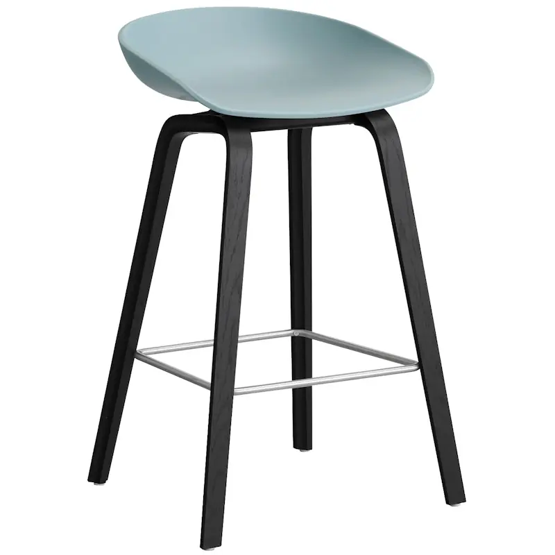 Köp nu AAS 32 2.0 Barstol 65 cm, Svartlackad Ek / Dusty Blue