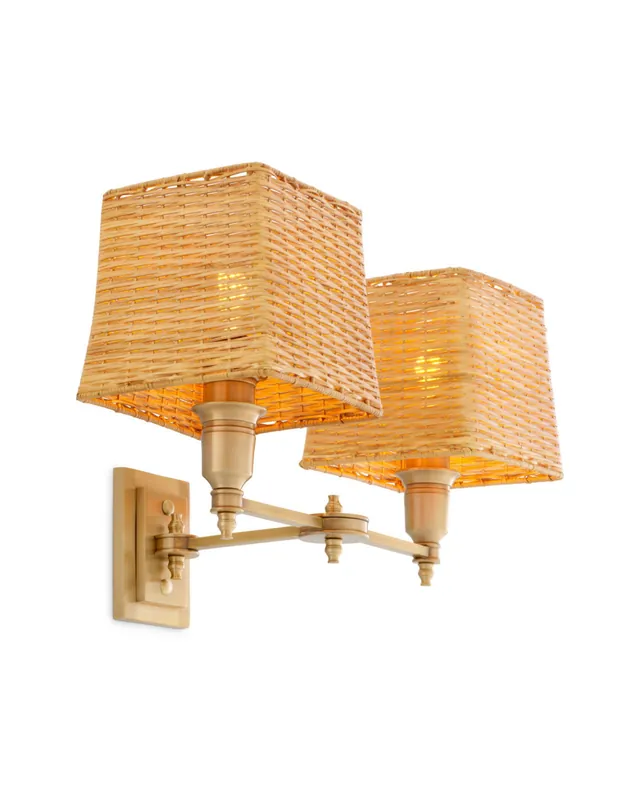 Sänkt pris Lexington vägglampa dubbel mässing/rotting