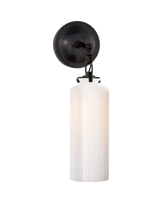 Katie cylinder vägglampa brons/vitt glas Beställ nu