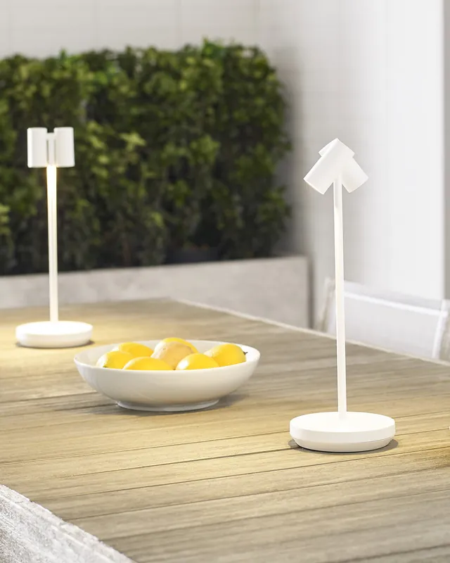 Fri frakt Doppia bordslampa uppladdningsbar vit