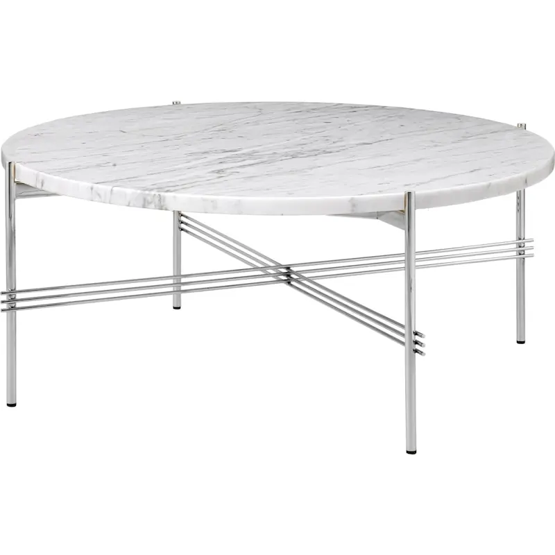 TS Soffbord 80 cm, Polerat Stål / Vit Carraramarmor Lägg i varukorgen