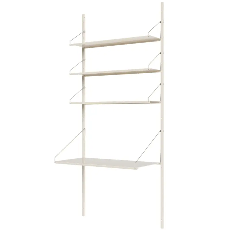 Begränsad tid Library Hylla Med Skrivbord 80x185 cm, Varmvit