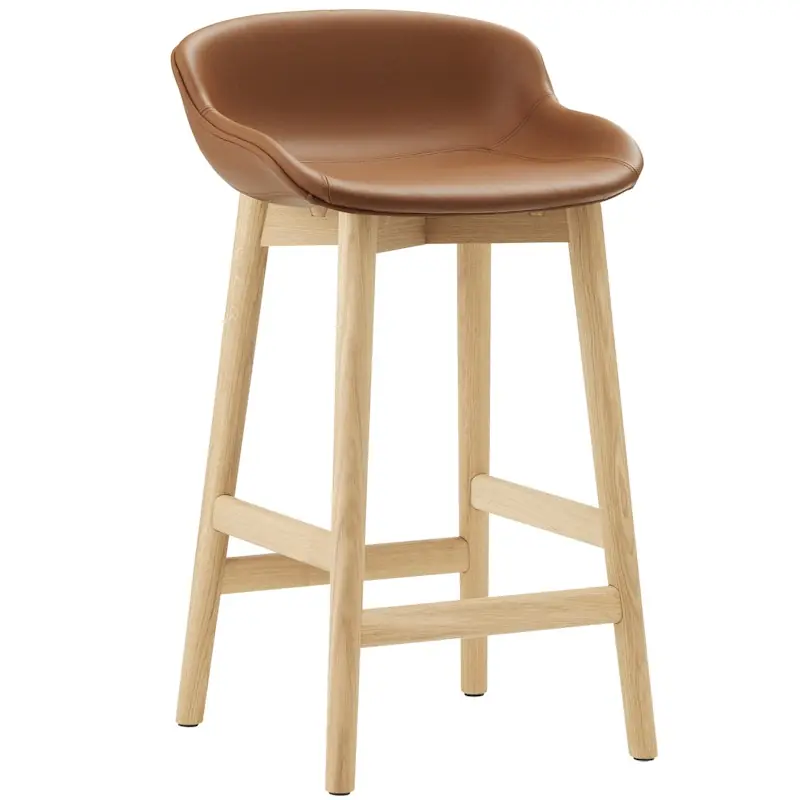 Hyg Barstol 65 cm, Brandy Läder / Ek Outlet