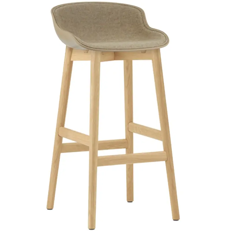 Utförsäljning Hyg Barstol 75 cm, Klädd Framsida, Sand / Ek
